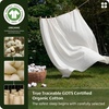 image:imageBedsure 100 GOTS Certified Organic Cotton Sheets California King Sheet Sets 17 Deep Pocket Bedsheets with Corner Straps EcoFriendly Soft amp Luxury PureWoven Cotton Hotel Bedding 4PCS Navy01  White