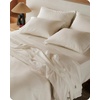 image:imageBedsure 100 GOTS Certified Organic Cotton Sheets California King Sheet Sets 17 Deep Pocket Bedsheets with Corner Straps EcoFriendly Soft amp Luxury PureWoven Cotton Hotel Bedding 4PCS Navy02  Ivory