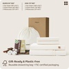 image:imageBedsure 100 GOTS Certified Organic Cotton Sheets California King Sheet Sets 17 Deep Pocket Bedsheets with Corner Straps EcoFriendly Soft amp Luxury PureWoven Cotton Hotel Bedding 4PCS Navy02  Ivory