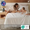 image:imageBedsure 100 GOTS Certified Organic Cotton Sheets California King Sheet Sets 17 Deep Pocket Bedsheets with Corner Straps EcoFriendly Soft amp Luxury PureWoven Cotton Hotel Bedding 4PCS Navy01  White