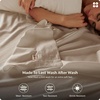 image:imageBedsure 100 GOTS Certified Organic Cotton Sheets California King Sheet Sets 17 Deep Pocket Bedsheets with Corner Straps EcoFriendly Soft amp Luxury PureWoven Cotton Hotel Bedding 4PCS Navy04  Light Brown