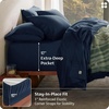 image:imageBedsure 100 GOTS Certified Organic Cotton Sheets California King Sheet Sets 17 Deep Pocket Bedsheets with Corner Straps EcoFriendly Soft amp Luxury PureWoven Cotton Hotel Bedding 4PCS Navy06  Navy