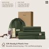 image:imageBedsure 100 GOTS Certified Organic Cotton Sheets California King Sheet Sets 17 Deep Pocket Bedsheets with Corner Straps EcoFriendly Soft amp Luxury PureWoven Cotton Hotel Bedding 4PCS Navy05  Olive Green