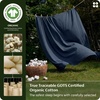 image:imageBedsure 100 GOTS Certified Organic Cotton Sheets California King Sheet Sets 17 Deep Pocket Bedsheets with Corner Straps EcoFriendly Soft amp Luxury PureWoven Cotton Hotel Bedding 4PCS Navy06  Navy