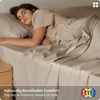 image:imageBedsure 100 GOTS Certified Organic Cotton Sheets California King Sheet Sets 17 Deep Pocket Bedsheets with Corner Straps EcoFriendly Soft amp Luxury PureWoven Cotton Hotel Bedding 4PCS Navy04  Light Brown