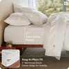image:imageBedsure 100 GOTS Certified Organic Cotton Sheets California King Sheet Sets 17 Deep Pocket Bedsheets with Corner Straps EcoFriendly Soft amp Luxury PureWoven Cotton Hotel Bedding 4PCS Navy01  White