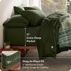 image:imageBedsure 100 GOTS Certified Organic Cotton Sheets California King Sheet Sets 17 Deep Pocket Bedsheets with Corner Straps EcoFriendly Soft amp Luxury PureWoven Cotton Hotel Bedding 4PCS Navy05  Olive Green