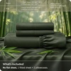 image:imageBedsure 3PCS 100 Organically Grown Bamboo Viscose Fitted Sheet Queen  No Flat Sheet Cooling Fitted Sheet Set for Hot Sleepers Silky Soft PureWoven 18 Deep Pocket with Corner Straps White05  Olive Green