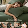image:imageBedsure 3PCS 100 Organically Grown Bamboo Viscose Fitted Sheet Queen  No Flat Sheet Cooling Fitted Sheet Set for Hot Sleepers Silky Soft PureWoven 18 Deep Pocket with Corner Straps White05  Olive Green