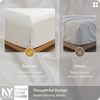 image:imageBedsure 3PCS 100 Organically Grown Bamboo Viscose Fitted Sheet Queen  No Flat Sheet Cooling Fitted Sheet Set for Hot Sleepers Silky Soft PureWoven 18 Deep Pocket with Corner Straps White01  White