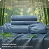 image:imageBedsure 3PCS 100 Organically Grown Bamboo Viscose Fitted Sheet Queen  No Flat Sheet Cooling Fitted Sheet Set for Hot Sleepers Silky Soft PureWoven 18 Deep Pocket with Corner Straps White04  Mineral Blue