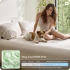 image:imageBedsure 3PCS 100 Organically Grown Bamboo Viscose Fitted Sheet Queen  No Flat Sheet Cooling Fitted Sheet Set for Hot Sleepers Silky Soft PureWoven 18 Deep Pocket with Corner Straps White02  Beige