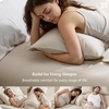 image:imageBedsure 3PCS 100 Organically Grown Bamboo Viscose Fitted Sheet Queen  No Flat Sheet Cooling Fitted Sheet Set for Hot Sleepers Silky Soft PureWoven 18 Deep Pocket with Corner Straps White02  Beige