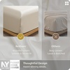 image:imageBedsure 3PCS 100 Organically Grown Bamboo Viscose Fitted Sheet Queen  No Flat Sheet Cooling Fitted Sheet Set for Hot Sleepers Silky Soft PureWoven 18 Deep Pocket with Corner Straps White02  Beige