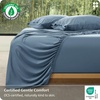 image:imageBedsure 3PCS 100 Organically Grown Bamboo Viscose Fitted Sheet Queen  No Flat Sheet Cooling Fitted Sheet Set for Hot Sleepers Silky Soft PureWoven 18 Deep Pocket with Corner Straps White04  Mineral Blue