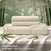 image:imageBedsure 3PCS 100 Organically Grown Bamboo Viscose Fitted Sheet Queen  No Flat Sheet Cooling Fitted Sheet Set for Hot Sleepers Silky Soft PureWoven 18 Deep Pocket with Corner Straps White02  Beige
