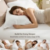 image:imageBedsure 3PCS 100 Organically Grown Bamboo Viscose Fitted Sheet Queen  No Flat Sheet Cooling Fitted Sheet Set for Hot Sleepers Silky Soft PureWoven 18 Deep Pocket with Corner Straps White01  White