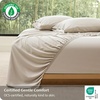 image:imageBedsure 3PCS 100 Organically Grown Bamboo Viscose Fitted Sheet Queen  No Flat Sheet Cooling Fitted Sheet Set for Hot Sleepers Silky Soft PureWoven 18 Deep Pocket with Corner Straps White02  Beige