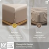 image:imageBedsure 3PCS 100 Organically Grown Bamboo Viscose Fitted Sheet Queen  No Flat Sheet Cooling Fitted Sheet Set for Hot Sleepers Silky Soft PureWoven 18 Deep Pocket with Corner Straps White03  Light Brown