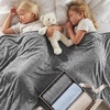 image:imageBedsure Celestial Blue Cooling Blanket for Hot Sleepers  Summer Cold Throw Blanket for Bed ArcChill Lightweight Summer Bedding Cool Thin Ice Cold Throws with Rayon Derived from Bamboo 50x7001 Dark Grey
