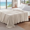 image:imageBedsure Celestial Blue Cooling Blanket for Hot Sleepers  Summer Cold Throw Blanket for Bed ArcChill Lightweight Summer Bedding Cool Thin Ice Cold Throws with Rayon Derived from Bamboo 50x7003 Oat Beige