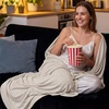 image:imageBedsure Celestial Blue Cooling Blanket for Hot Sleepers  Summer Cold Throw Blanket for Bed ArcChill Lightweight Summer Bedding Cool Thin Ice Cold Throws with Rayon Derived from Bamboo 50x7003 Oat Beige