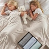 image:imageBedsure Celestial Blue Cooling Blanket for Hot Sleepers  Summer Cold Throw Blanket for Bed ArcChill Lightweight Summer Bedding Cool Thin Ice Cold Throws with Rayon Derived from Bamboo 50x7003 Oat Beige