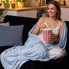 image:imageBedsure Celestial Blue Cooling Blanket for Hot Sleepers  Summer Cold Throw Blanket for Bed ArcChill Lightweight Summer Bedding Cool Thin Ice Cold Throws with Rayon Derived from Bamboo 50x7007 Celestial Blue