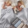 image:imageBedsure Celestial Blue Cooling Blanket for Hot Sleepers  Summer Cold Throw Blanket for Bed ArcChill Lightweight Summer Bedding Cool Thin Ice Cold Throws with Rayon Derived from Bamboo 50x7008 Light Grey