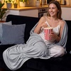 image:imageBedsure Celestial Blue Cooling Blanket for Hot Sleepers  Summer Cold Throw Blanket for Bed ArcChill Lightweight Summer Bedding Cool Thin Ice Cold Throws with Rayon Derived from Bamboo 50x7008 Light Grey