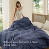 image:imageBedsure Duvet Cover Queen Size Only  Prewashed CottonLike Polyester Extra Soft All Season Bedding Includes 1 Duvet Cover 90x90 Inches with Zipper Closure Black Comforter Not Included03  Navy Only Duvet Cover