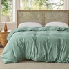 image:imageBedsure Duvet Cover Queen Size Only  Prewashed CottonLike Polyester Extra Soft All Season Bedding Includes 1 Duvet Cover 90x90 Inches with Zipper Closure Black Comforter Not Included05  Sage Green Only Duvet Cover