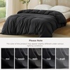 image:imageBedsure Duvet Cover Queen Size Only  Prewashed CottonLike Polyester Extra Soft All Season Bedding Includes 1 Duvet Cover 90x90 Inches with Zipper Closure Black Comforter Not Included07  Black No Comforter