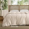 image:imageBedsure Duvet Cover Queen Size Only  Prewashed CottonLike Polyester Extra Soft All Season Bedding Includes 1 Duvet Cover 90x90 Inches with Zipper Closure Black Comforter Not Included04  Oat Milk Only Duvet Cover