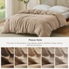 image:imageBedsure Duvet Cover Queen Size Only  Prewashed CottonLike Polyester Extra Soft All Season Bedding Includes 1 Duvet Cover 90x90 Inches with Zipper Closure Black Comforter Not Included04  Light Brown No Comforter