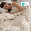 image:imageBedsure Duvet Cover Queen Size Only  Prewashed CottonLike Polyester Extra Soft All Season Bedding Includes 1 Duvet Cover 90x90 Inches with Zipper Closure Black Comforter Not Included04  Oat Milk Only Duvet Cover