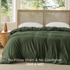 image:imageBedsure Duvet Cover Queen Size Only  Prewashed CottonLike Polyester Extra Soft All Season Bedding Includes 1 Duvet Cover 90x90 Inches with Zipper Closure Black Comforter Not Included02  Olive Green Only Duvet Cover