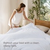 image:imageBedsure Duvet Cover Queen Size Only  Prewashed CottonLike Polyester Extra Soft All Season Bedding Includes 1 Duvet Cover 90x90 Inches with Zipper Closure Black Comforter Not Included08  Bright White No Comforter