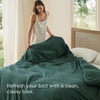 image:imageBedsure Duvet Cover Queen Size Only  Prewashed CottonLike Polyester Extra Soft All Season Bedding Includes 1 Duvet Cover 90x90 Inches with Zipper Closure Black Comforter Not Included09  Forest Green No Comforter