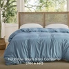 image:imageBedsure Duvet Cover Queen Size Only  Prewashed CottonLike Polyester Extra Soft All Season Bedding Includes 1 Duvet Cover 90x90 Inches with Zipper Closure Black Comforter Not Included03  Mineral Blue No Comforter