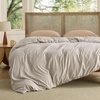 image:imageBedsure Duvet Cover Queen Size Only  Prewashed CottonLike Polyester Extra Soft All Season Bedding Includes 1 Duvet Cover 90x90 Inches with Zipper Closure Black Comforter Not Included01  Linen Only Duvet Cover
