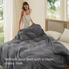image:imageBedsure Duvet Cover Queen Size Only  Prewashed CottonLike Polyester Extra Soft All Season Bedding Includes 1 Duvet Cover 90x90 Inches with Zipper Closure Black Comforter Not Included06  Dark Grey Only Duvet Cover
