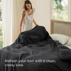 image:imageBedsure Duvet Cover Queen Size Only  Prewashed CottonLike Polyester Extra Soft All Season Bedding Includes 1 Duvet Cover 90x90 Inches with Zipper Closure Black Comforter Not Included07  Black No Comforter