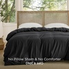 image:imageBedsure Duvet Cover Queen Size Only  Prewashed CottonLike Polyester Extra Soft All Season Bedding Includes 1 Duvet Cover 90x90 Inches with Zipper Closure Black Comforter Not Included07  Black No Comforter