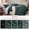 image:imageBedsure Duvet Cover Queen Size with Fitted Sheet  4 Pieces Prewashed Polyester Soft Bedding Set Includes 1 Duvet Cover 90x90 with Zipper Closure 2 Pillow Shams 1 Fitted Sheet Bright White01  Forest Green No Comforter