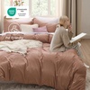 image:imageBedsure Duvet Cover Queen Size with Fitted Sheet  4 Pieces Prewashed Polyester Soft Bedding Set Includes 1 Duvet Cover 90x90 with Zipper Closure 2 Pillow Shams 1 Fitted Sheet Bright White02  Mocha Mousse No Comforter