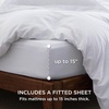 image:imageBedsure Duvet Cover Queen Size with Fitted Sheet  4 Pieces Prewashed Polyester Soft Bedding Set Includes 1 Duvet Cover 90x90 with Zipper Closure 2 Pillow Shams 1 Fitted Sheet Bright White02  Bright White No Comforter