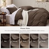 image:imageBedsure Duvet Cover Queen Size with Fitted Sheet  4 Pieces Prewashed Polyester Soft Bedding Set Includes 1 Duvet Cover 90x90 with Zipper Closure 2 Pillow Shams 1 Fitted Sheet Bright White02  Dark Brown No Comforter