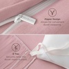 image:imageBedsure Duvet Cover Queen Size with Fitted Sheet  4 Pieces Prewashed Polyester Soft Bedding Set Includes 1 Duvet Cover 90x90 with Zipper Closure 2 Pillow Shams 1 Fitted Sheet Bright White09  Pink No Comforter