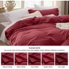 image:imageBedsure Duvet Cover Queen Size with Fitted Sheet  4 Pieces Prewashed Polyester Soft Bedding Set Includes 1 Duvet Cover 90x90 with Zipper Closure 2 Pillow Shams 1 Fitted Sheet Bright White22  Red No Comforter